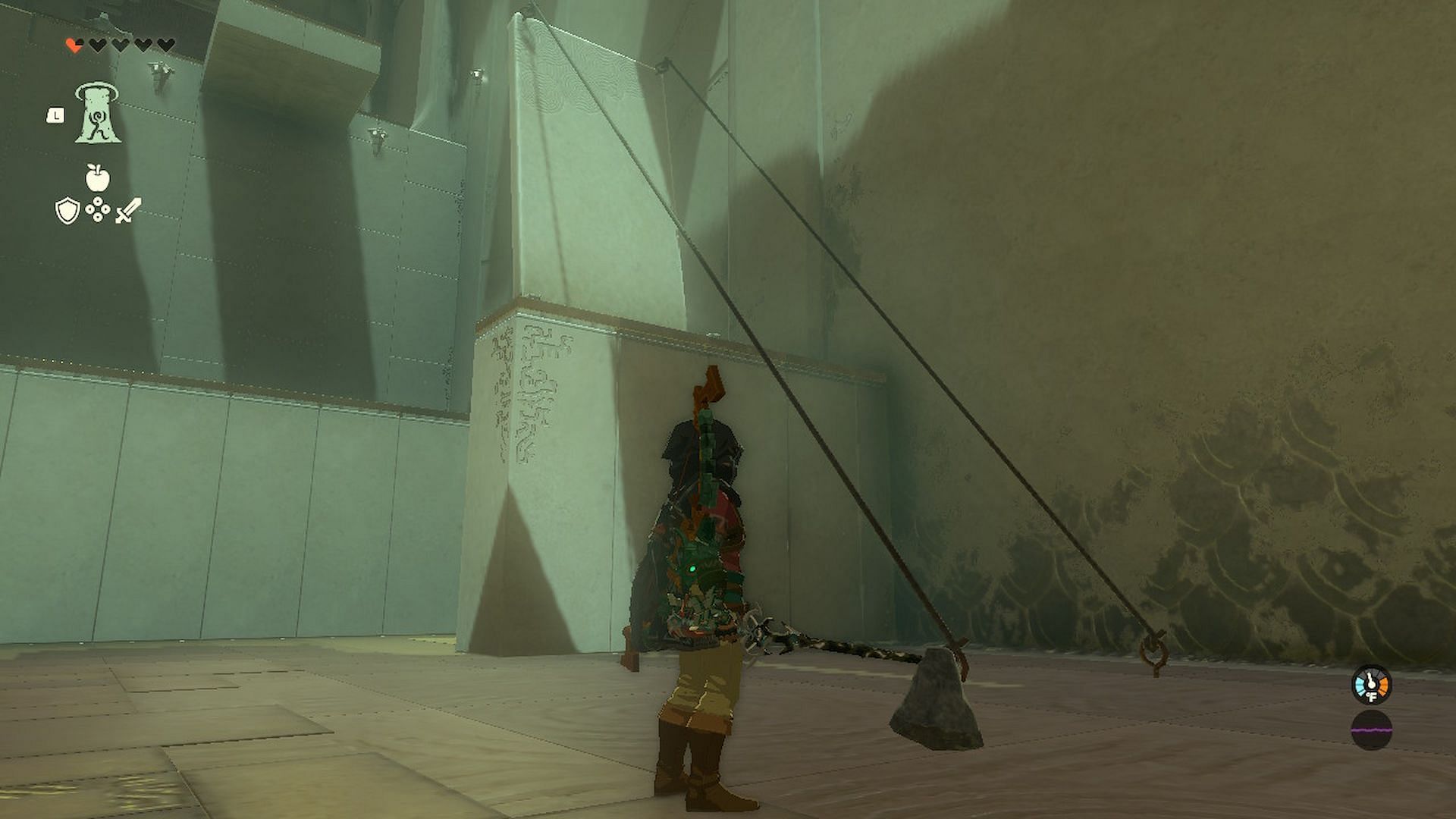 The suspended floor tile (Image via Nintendo)